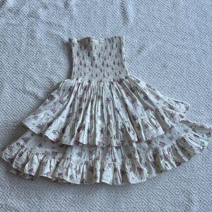 Windsor Strapless Floral Dress - Cream and Pink Sz XS 100%Cotton